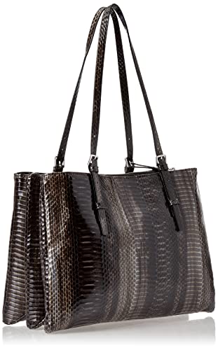 Calvin Klein Penny Triple Compartment Tote, Black Python,One Size