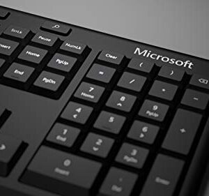 Microsoft Ergonomic Keyboard - Black. Wired, Comfortable, Ergonomic Keyboard with Cushioned Wrist and Palm Support. Split Keyboard. Dedicated Office Key.