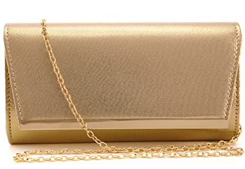 SUCCUNA Clutch Purses Envelope Evening Bag For Women Girl Gold Charming Sparkling Crossbody Handbags for Wedding