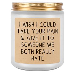 lavender scented candle – get well soon gifts for women after surgery – get well gifts for women – feel better, divorce, grieving, condolence, sorry for your loss, cancer gifts for women