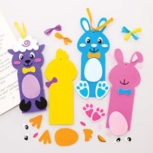 baker ross at503 easter bookmark kits – pack of 8, creative easter art and craft supplies for kids to make and decorate
