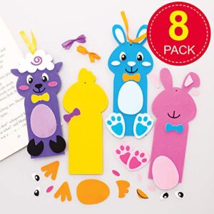Baker Ross AT503 Easter Bookmark Kits - Pack of 8, Creative Easter Art and Craft Supplies for Kids to Make and Decorate