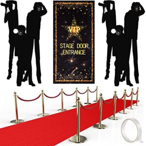 timtin vip stage door entrance cover accessory paparazzi props party and 2.6 x 15 ft red carpet runner rug 55 gsm thickness with tape for glamorous movie theme decoration supplies
