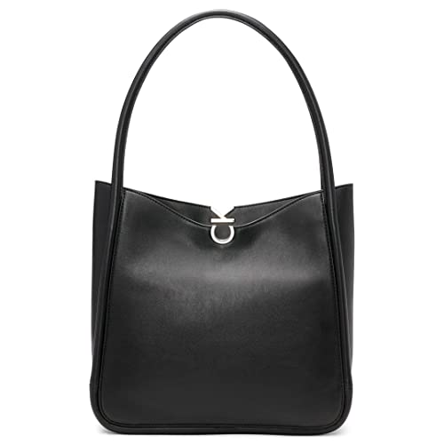 Calvin Klein Crisell North/South Tote, Black/Silver,One Size