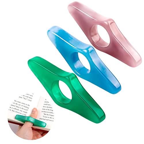 3 Pcs Book Page Holder for Reading,Resin Book Holder Bookmark Holder Thumb Book Opener Tool Solid Color Handmade Book Gadget Book Reading Accessories for Readers Book Lovers Bookworm Teachers Students