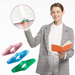 3 Pcs Book Page Holder for Reading,Resin Book Holder Bookmark Holder Thumb Book Opener Tool Solid Color Handmade Book Gadget Book Reading Accessories for Readers Book Lovers Bookworm Teachers Students