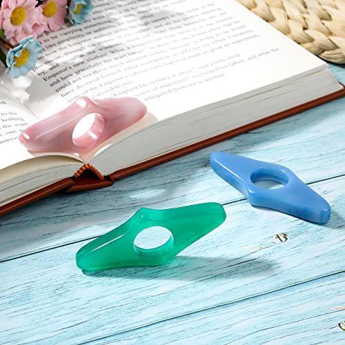 3 Pcs Book Page Holder for Reading,Resin Book Holder Bookmark Holder Thumb Book Opener Tool Solid Color Handmade Book Gadget Book Reading Accessories for Readers Book Lovers Bookworm Teachers Students