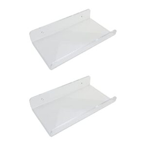 savagrow 2pcs acrylic clear floating shelves, wall mounted display shelf 7.9 inch length hanging organizer shelf for bathroom, living room, kitchen