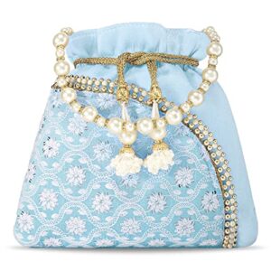 aheli potli bags for women evening bag clutch ethnic bride purse with drawstring (p39sb)