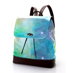 Hurry clover Pastel Rainbow Ombre PU Leather Backpack Purse for Women Girls Travel School Bag Shoulder Rucksack