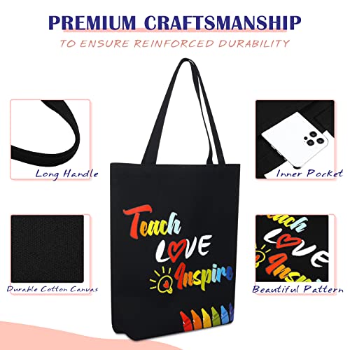 4 Pcs Teacher Appreciation Gift Teacher Canvas Tote Bag (Adorable Style)