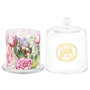 michel design works cloche candle, porcelain peony scented