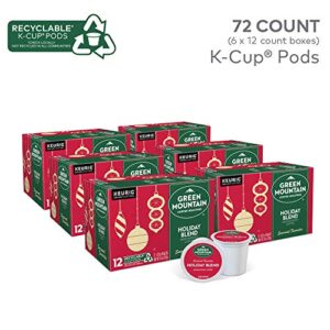 Green Mountain Coffee Roasters Holiday Blend, Single-Serve Keurig K-Cup Pods, Medium Roast Coffee, 12 count (Pack of 6)