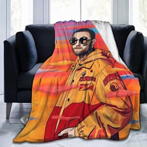 pyowlljj m-ac rapper miller super soft micro fleece blanket home decoration warm flannel blanket 50 inch x40 inch , black