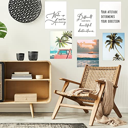 9 Pieces Inspirational Wall Art Beach Decor Motivational Quotes Wall Art Office Wall Decor Wall Prints for Office Bedroom Living Room Decoration