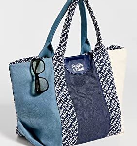 See by Chloe Women's Laetizia Tote, Royal Navy, Blue, Print, One Size