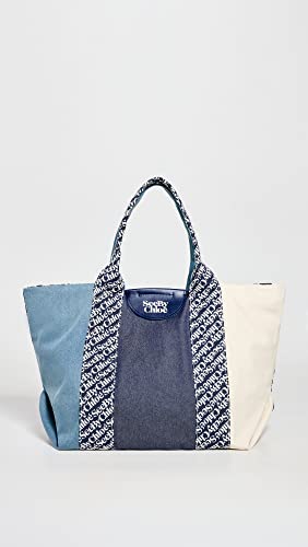 See by Chloe Women's Laetizia Tote, Royal Navy, Blue, Print, One Size