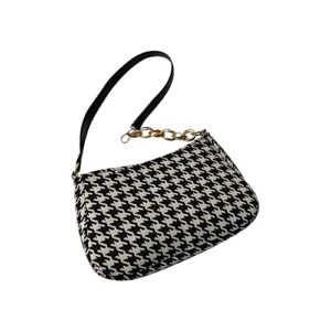 Shoulder Bags Retro Classic Clutch Shoulder Tote Handbag with Zipper Closure for Women (Houndstooth, One Size)