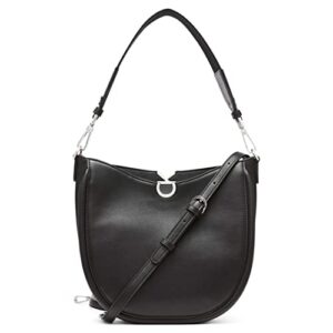 calvin klein crisell crescent shoulder bag, black/silver,one size