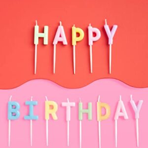 xo, Fetti Happy Birthday Pastel Candle Set | Birthday Party Decorations, Rainbow Cake Decorating Supplies, Cake Topper