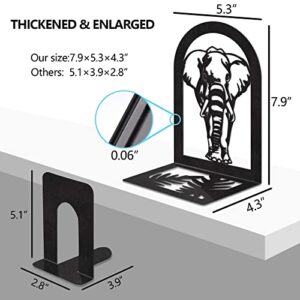 Book Ends Decorative for Heavy Books, 2 Piece Large Heavy Duty Bookends for Shelves for Holding Books, Black Book Stopper for Office, Home, Heavy Books, Non-Skid