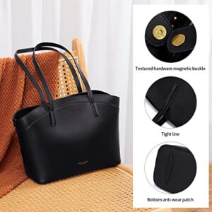 Cnoles Purses And Handbags for Women Tote Shoulder Satchel Crossbody Bags Leather Large Capacity Purse Designer Bucket Bag Black