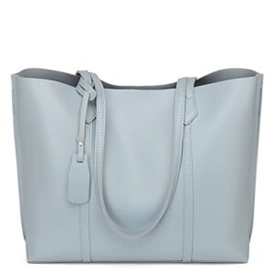 tote bag for women soft leather large purses handbags lightweight satchel bag travel purses daily shoulder bag (blue)