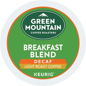 Green Mountain Coffee Roasters Decaf Breakfast Blend, Single-Serve Keurig K-Cup Pods, Light Roast Coffee, 32 Count (Pack of 2)