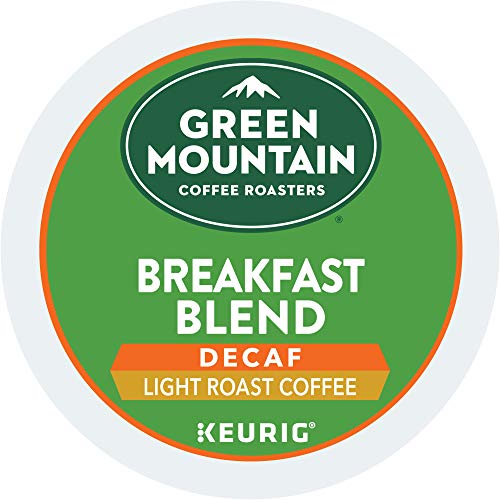 Green Mountain Coffee Roasters Decaf Breakfast Blend, Single-Serve Keurig K-Cup Pods, Light Roast Coffee, 32 Count (Pack of 2)