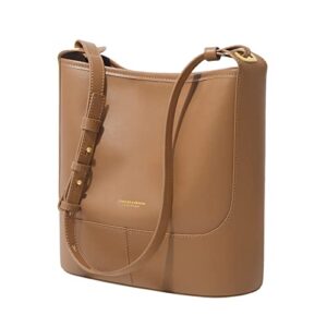 cnoles tote bags genuine leather hobo shoulder satchel crossbody bag purses and handbag for women ladies top handle purse brown