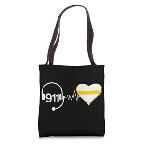 911 Dispatcher Thin Yellow Line 911 Operator Tote Bag