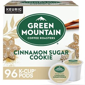 green mountain coffee roasters cinnamon sugar cookie, single-serve keurig k-cup pods, flavored light roast coffee, 24 count (pack of 4)