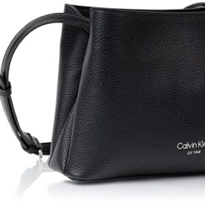 Calvin Klein Adeline Triple Compartment Crossbody, Black/Silver,One Size