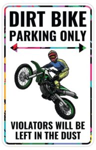venicor dirt bike sign decor – 9 x 14 inches – aluminum – dirtbike motocross gifts accessories stickers stuff