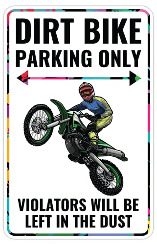 Venicor Dirt Bike Sign Decor - 9 x 14 Inches - Aluminum - Dirtbike Motocross Gifts Accessories Stickers Stuff