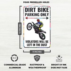 Venicor Dirt Bike Sign Decor - 9 x 14 Inches - Aluminum - Dirtbike Motocross Gifts Accessories Stickers Stuff