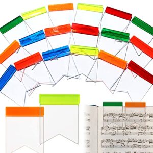 dailytreasures 18pcs acrylic bookmarks, flag shape bookmarks in 6 colors colorful clear book markers for office supplies coworkers teachers’ day gifts(orange/light orange/yellow/green/blue/red)