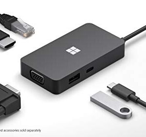 Microsoft USB-C Travel Hub - Multiport Adapter with VGA, USB, Ethernet, HDMI Ports. Compatible with USB-C Laptops/PCs