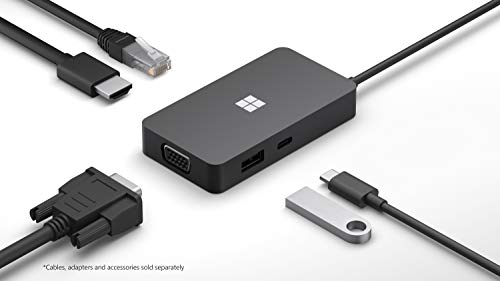 Microsoft USB-C Travel Hub - Multiport Adapter with VGA, USB, Ethernet, HDMI Ports. Compatible with USB-C Laptops/PCs