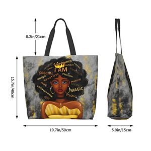 LMSM Afro Women Tote Bags For Women African American Woman Shoulder Handbags Bag Black Girl Top Handle Satchel Handbags For Work Travel Gift