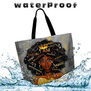 LMSM Afro Women Tote Bags For Women African American Woman Shoulder Handbags Bag Black Girl Top Handle Satchel Handbags For Work Travel Gift