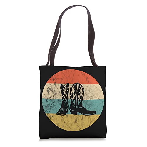 Cowboy Line Dance Boots Retro Vintage Sunset Line Dancing Tote Bag