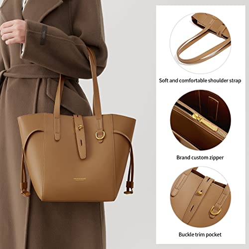 Cnoles Women Purse And Handbags for Women Tote Shoulder Crossbody Satchel Hobo Bags Purse Designer Handbags Genuine Leather Brown
