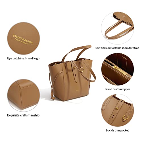 Cnoles Women Purse And Handbags for Women Tote Shoulder Crossbody Satchel Hobo Bags Purse Designer Handbags Genuine Leather Brown