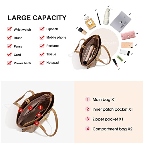 Cnoles Women Purse And Handbags for Women Tote Shoulder Crossbody Satchel Hobo Bags Purse Designer Handbags Genuine Leather Brown