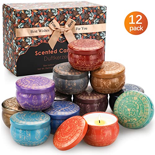 12 Pack Constellation Scented Candles, 30oz 240H Burning Long Lasting Bulk Candles Gifts for Women, Soy Candles for Home Scented, Unique Aromatherapy Set Ideal Gifts Housewarming for Friends