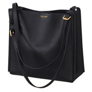 cnoles women shoulder bag genuine leather tote hobo satchel crossbody bags purse and handbags for women black