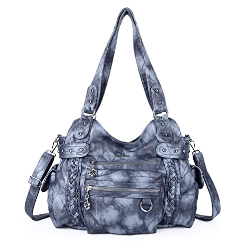 Angel Kiss Hobo Handbags for Women Soft PU Leather Shoulder Handbags Ladies Purses J.BLUE