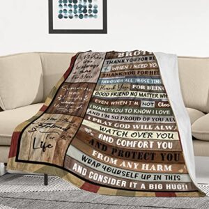 CIUGOIG Gifts for Brother Blanket Valentines Day Gifts for Brother Gifts for Adult Men Brother Birthday Gifts from Sister 50"x60"