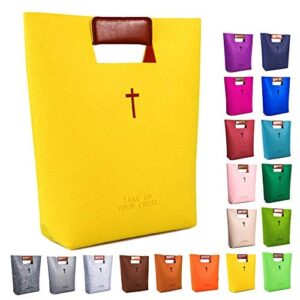 agapass bible bag, bible carrying case, felt bible tote, church bag, hollowed cross design bible covers, felt bible carrying tote for women men bible study case, christian gift